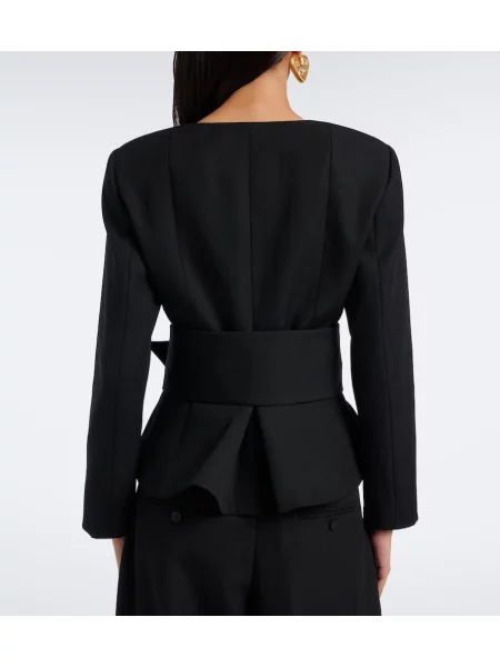 Cu centură geacă Jacquemus de lână negru