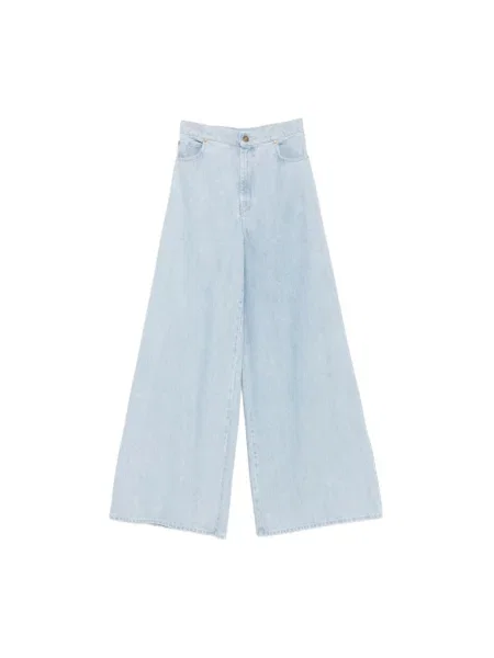 Jedwabne jeansy Max Mara niebieskie