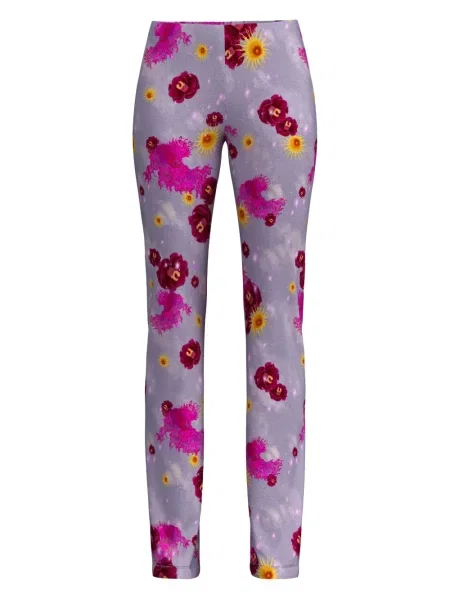 Pantaloni Maccapani cu model floral cu imagine violet