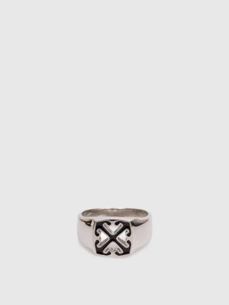 Срібляста каблучка з емблемою Arrow Off-white