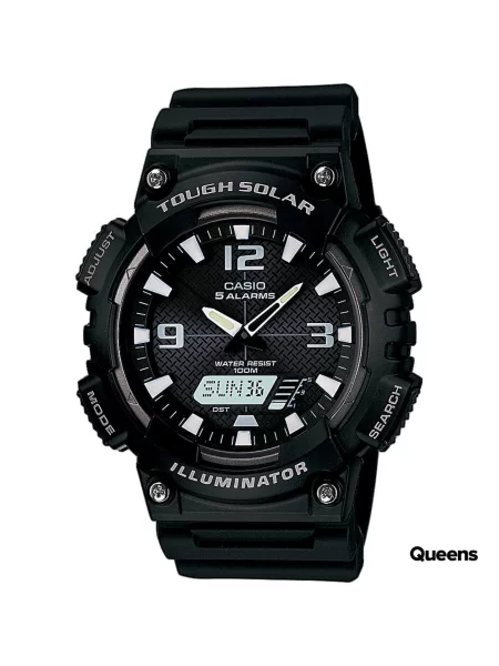 Lniany zegarek Casio czarny