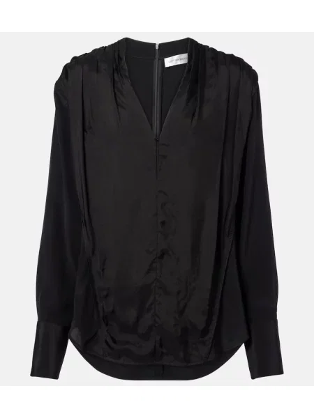 Bluză Victoria Beckham de mătase negru