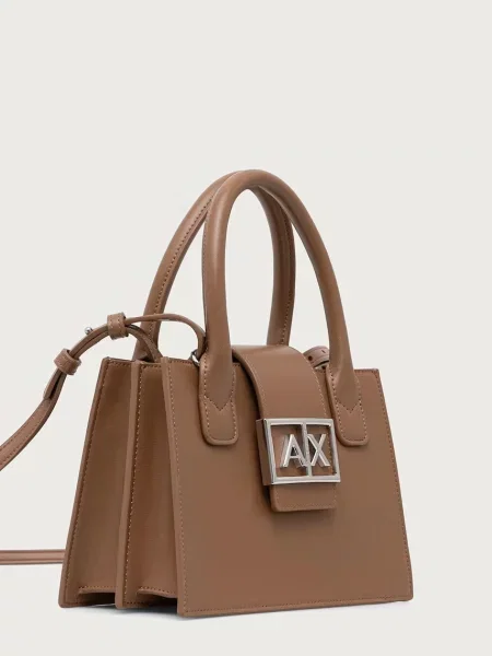Armani Exchange kabelka dámska z imitácie kože béžová