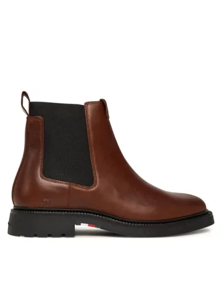 Tommy Hilfiger Gležnjarji Chelsea Comfort Lwt rjava