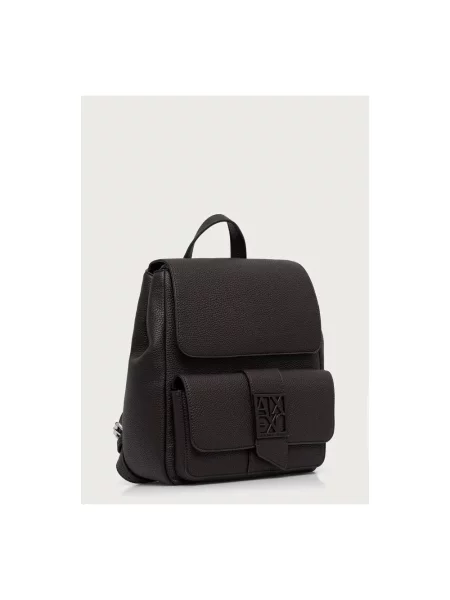 Armani Exchange plecak miejski z imitacji skóry brązowy