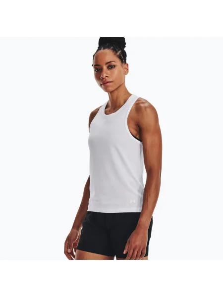 Дамски анцуг Under Armour Seamless Stride Singlet бягаща тениска бяла