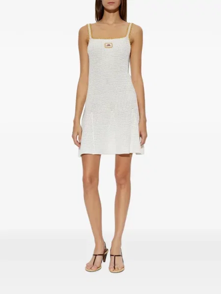 Rochie mini Casablanca tricotate cu autograf alb