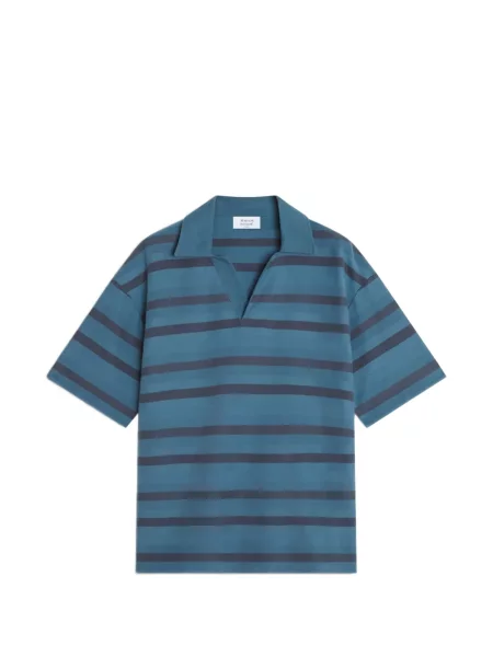 Gulerat scurt tricou polo Maison Kitsune albastru
