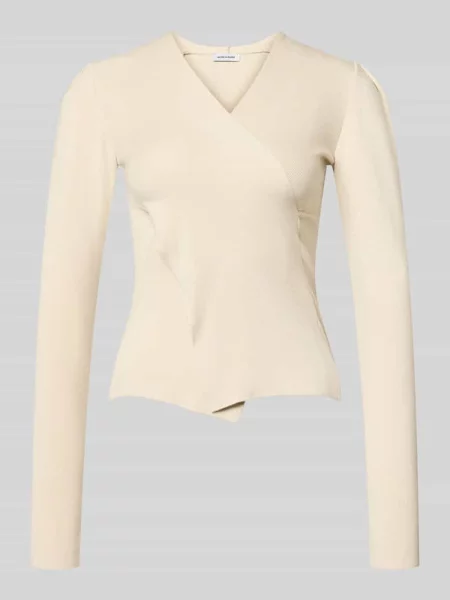 Sweter z dzianiny z mieszanki i elastanu w kopertowym stylu More & More