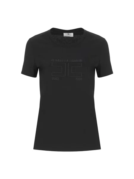 Koszulka Elisabetta Franchi z logo czarna