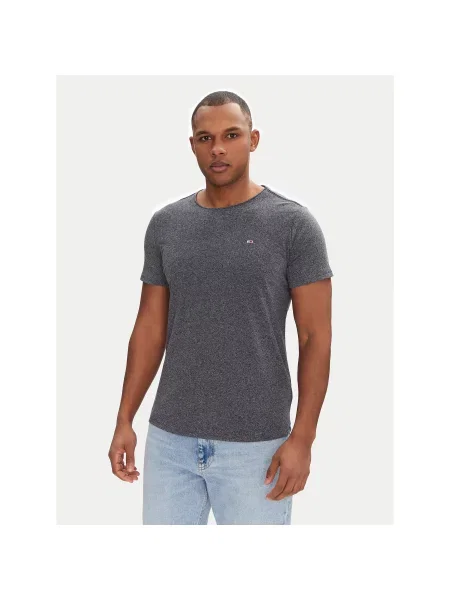 Tommy Jeans T-Shirt Jaspe Slim Fit γκρι