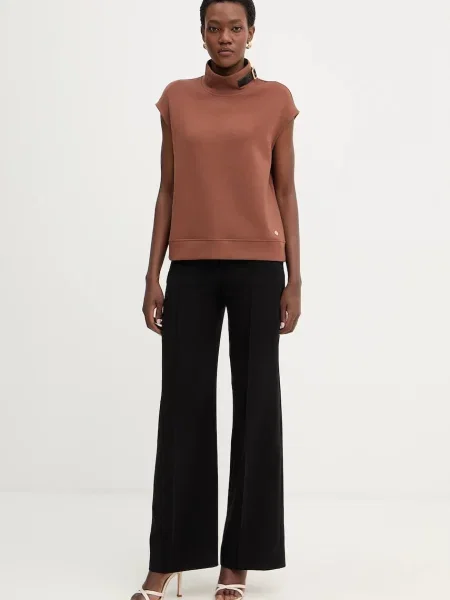 Блузка Karl Lagerfeld однотонна коричневий