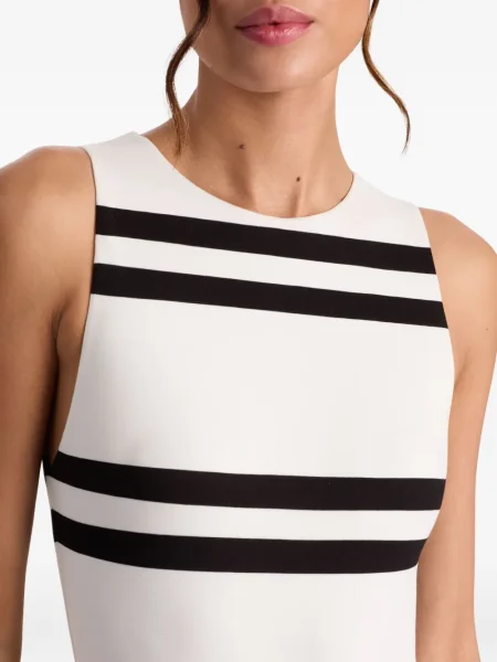 Body Alice + Olivia fără mâneci cu dungi alb