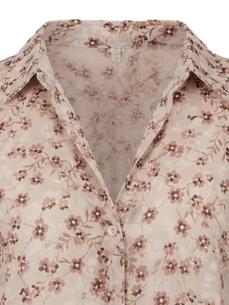 Lung cămașă Morghy cu model floral cu imagine maro