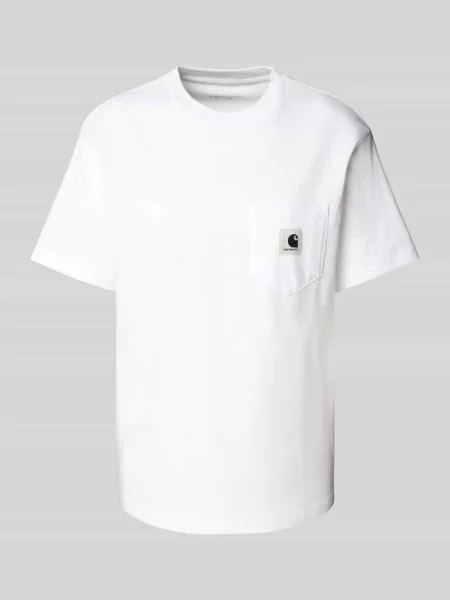 T-shirt z kieszenią na piersi i detalem z logo Carhartt Work In Progress biała