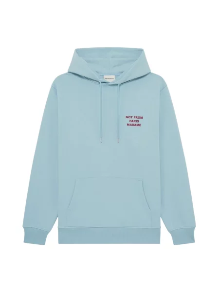 Drôle de Monsieur Le Hoodie Slogan Calligraphy bluza z kapturem niebieska