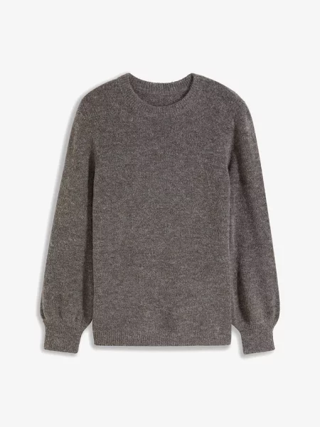 Sweter z rękawami balonowymi szary