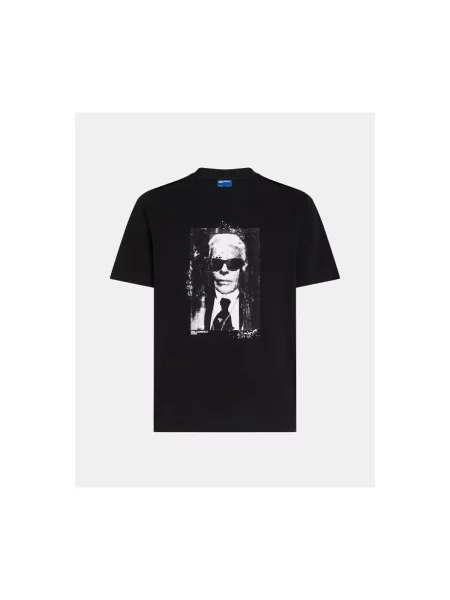 KARL LAGERFELD JEANS Tricou gri închis alb negru