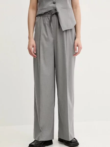 Samsoe Samsoe pantaloni SARILA lat high waist gri