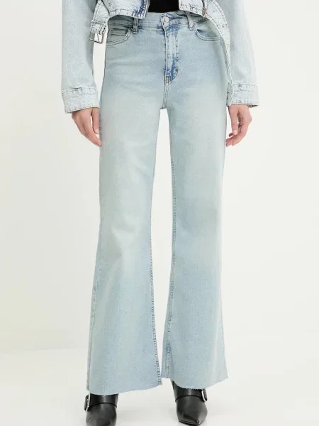 Answear Lab jeansy high waist niebieskie