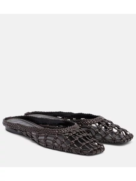 Papuci tip mules Staud din piele maro