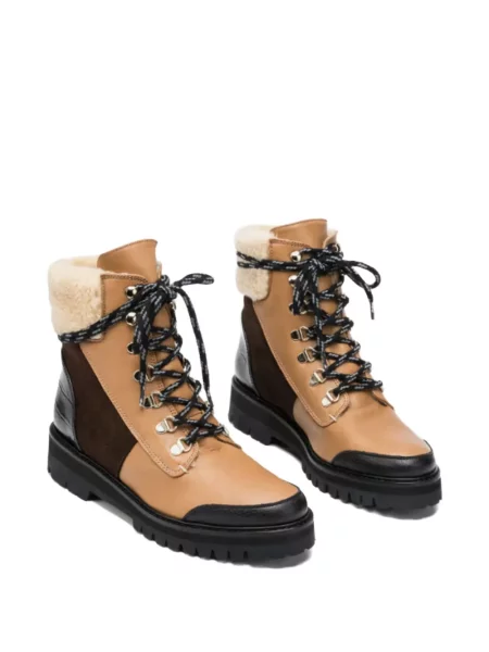 Botine Flattered cu șireturi din dantelă maro