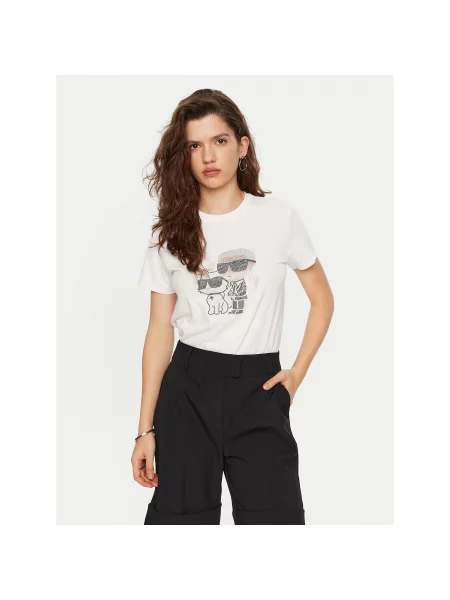 KARL LAGERFELD Majica Regular Fit bela