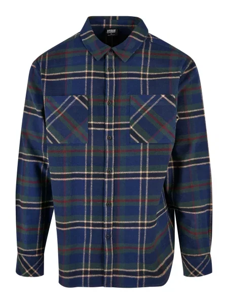 Urban Classics Cămașă Mountain albastru închis / verde închis roşu închis alb