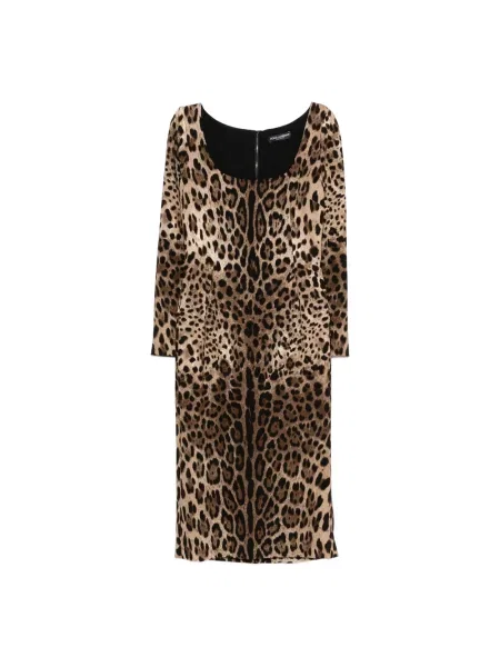 Wielobarwność sukienka midi Dolce And Gabbana do kolan