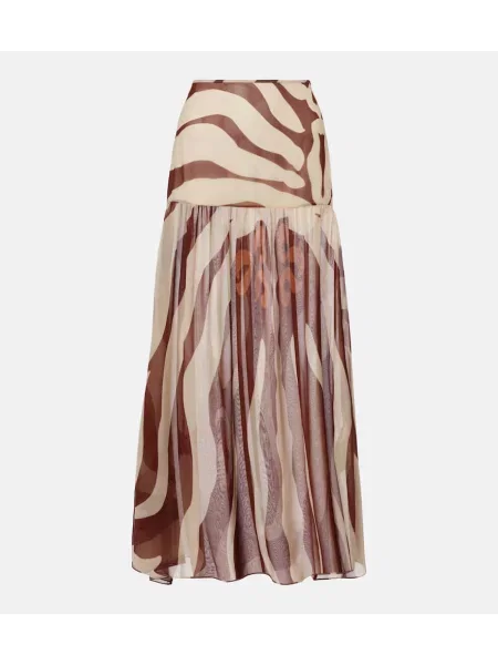 Fustă midi Johanna Ortiz cu imagine până la genunchi