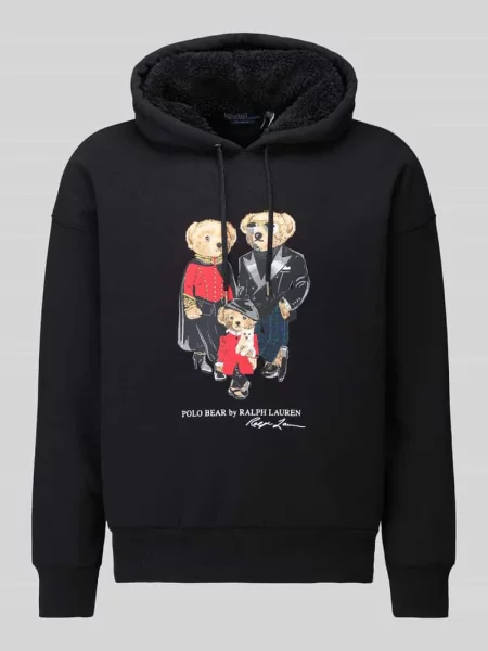 Bluza z kapturem o kroju regular fit z mieszanki bawełny Polo Ralph Lauren czarna