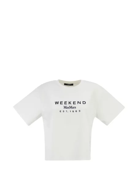 Voiaj tricou Weekend Max Mara cu decolteu rotund alb