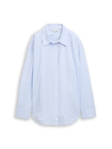 TOM TAILOR Bluză albastru pastel alb