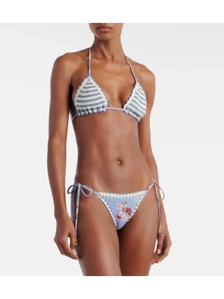 Bikini Zimmermann cu model floral albastru