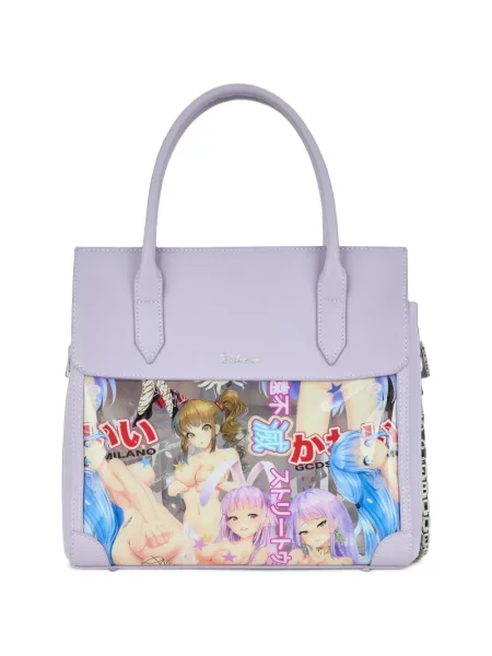 Geantă shopper Gcds cu imagine violet