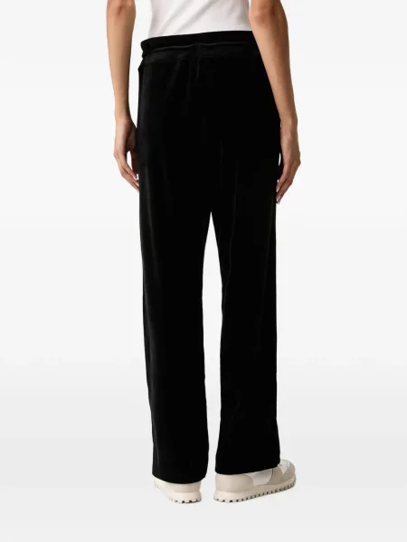 Pantaloni Dkny de catifea alergare cu autograf negru