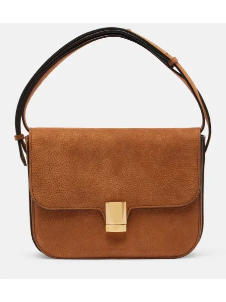 Mała torebka skórzana Calvin Klein Collection skórzana brązowa