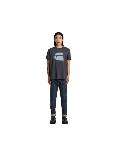 G-Star Raw Tričko Spray Logo Tmavomodrá modrá