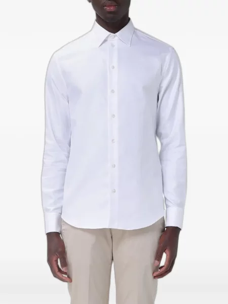 Cămașă Emporio Armani din poplin alb