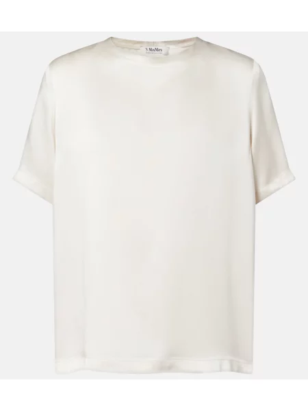 Tricou 's Max Mara din satin alb