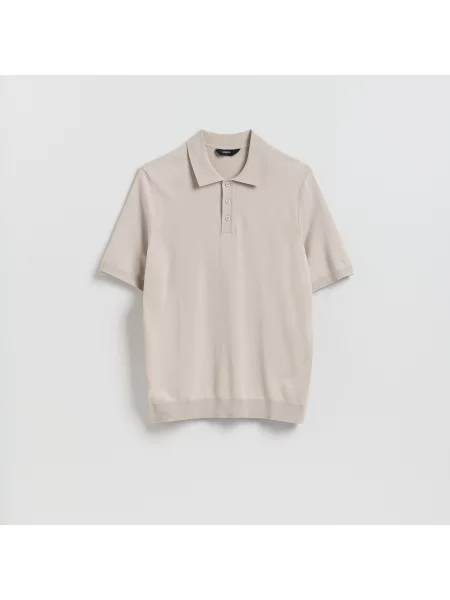 Reserved Svetr polo s viskózou béžová