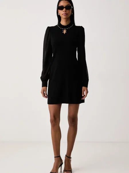 Twinset rochie cu vâscoză negru