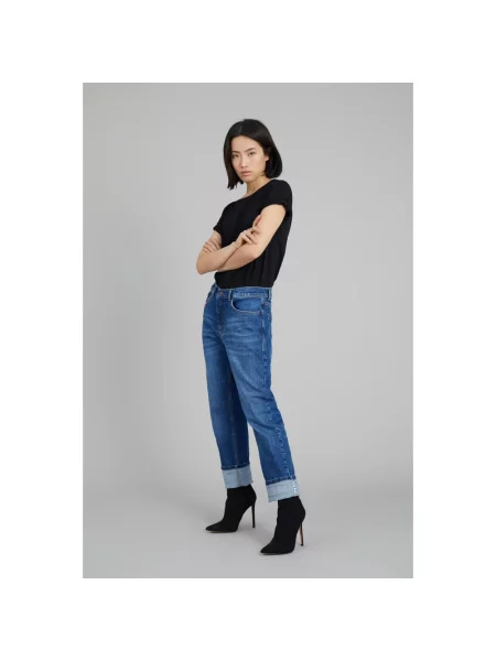 Proste jeansy Munthe niebieskie