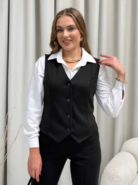 Жилет класичний Merlini кашемір чорний