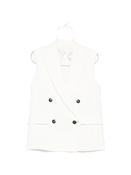Vestă Max Mara cu două rânduri de nasturi alb