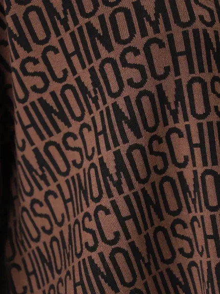 Pulover Moschino din jacard cu autograf maro