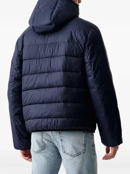 Дънково яке Karl Lagerfeld Jeans с качулка синьо