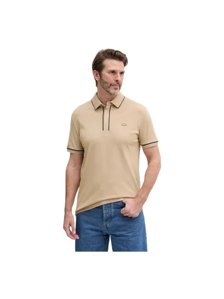 Koszulka polo Lacoste ze stretchu beżowa