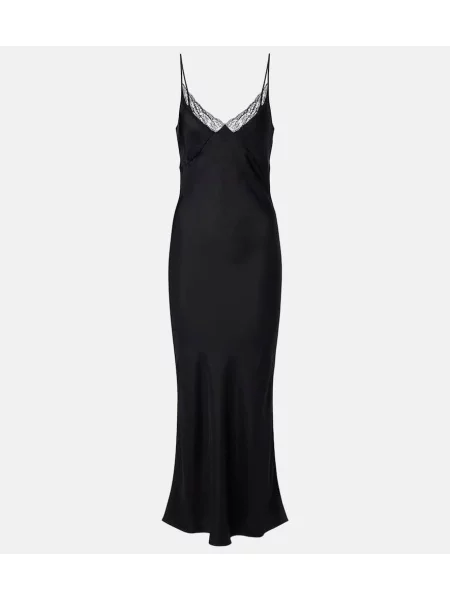 Rochie The Row de mătase de costum negru