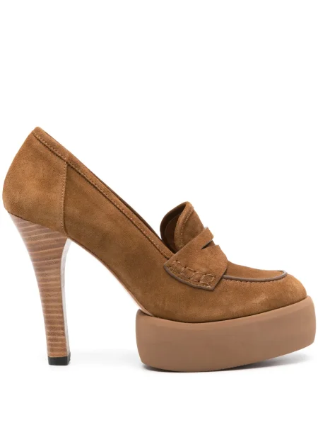 Pantofi cu toc Paloma Barcelo din piele de căprioară maro